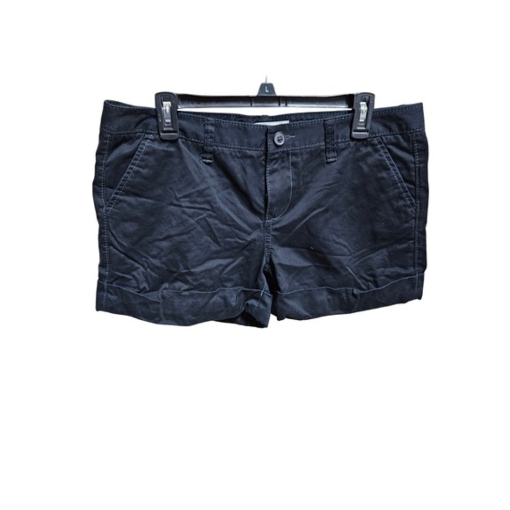 Black Cuffed Mid‎ Rise Short Shorts Casual Everyday